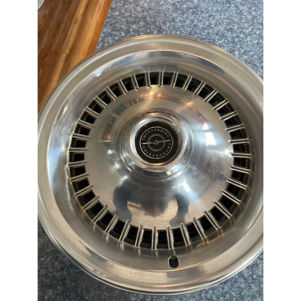 Vintage Ford Thunderbird Hubcaps Set of 4 OEM Wheel Covers Turbine Style 15 Inch